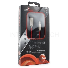 Кабель USB 2.0 Cablexpert CC-P-USBC02R-1.8M, AM/Type-C, серия Platinum, длина 1.8м, красный, блистер