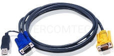 Переключатель ATEN 2L-5202UP Шнур, монитор+клавиатура+мышь Intelligent CABLE HD15M/USBAM 1.8M