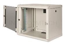 Шкаф коммутационный Lande Proline (LN-PR16U6060-LG-111) настенный 16U 600x600мм пер.дв.стекл задн.дв.стал.лист направл.под закл.гайки 100кг серый IP20 сталь