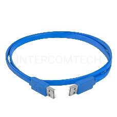 Кабель Greenconnect PROF 1.0m USB 2.0, AM/AM, плоский, синий, морозостойкий, GCR-UM4MF-BD-1.0m