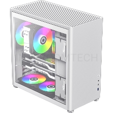 Корпус GameMax Spark Pro Full White без БП (Midi Tower, ATX, Белый, USB3.0+Type C, Зак. стекло)