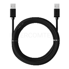 Кабель Greenconnect 2.0m USB 2.0, AM/AM, черный, 28/28 AWG, экран, армированный, морозостойкий, GCR-UM2M-BB2S-2.0m