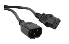 Кабель Hyperline PWC-IEC13-IEC14-1.0-BK Кабель питания монитор-компьютер IEC 320 C13 - IEC 320 C14 (3x0.75), 1 м