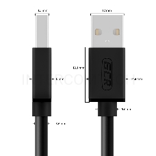 Кабель Greenconnect 2.0m USB 2.0, AM/AM, черный, 28/28 AWG, экран, армированный, морозостойкий, GCR-UM2M-BB2S-2.0m