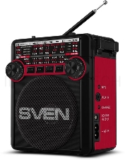 Радиоприемник АС SVEN SRP-355, красный (3 Вт, FM/AM/SW, USB, SD/microSD, фонарь, встроенный аккумулятор) АС SVEN SRP-355, красный (3 Вт, FM/AM/SW, USB, SD/microSD, фонарь, встроенный аккумулятор)