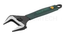 Ручной инструмент KRAFTOOL 27258-25 Ключ разводной { Cr-V,фосфатир,эргоном рукоятка из эластомера,увелич зев,угол наклона губок 15град,250мм/10