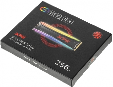 Твердотельный накопитель ADATA SPECTRIX S40G RGB SSD 256GB, 3D TLC, M.2 (2280), PCIe Gen 3.0 x4, NVMe, R3500/W1200, TBW 160