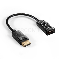 Кабель-переходник DisplayPort-HDMI ExeGate EX-DPM-HDMIF-0.2 (20M/19F, DP1.2 4K@60Hz, 0,2м)