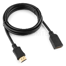 Кабель Удлинитель кабеля HDMI Cablexpert CC-HDMI4X-6, 1.8м, v2.0, 19M/19F, черный, позол.разъемы, экран, пакет