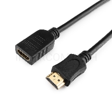 Кабель Удлинитель кабеля HDMI Cablexpert CC-HDMI4X-6, 1.8м, v2.0, 19M/19F, черный, позол.разъемы, экран, пакет