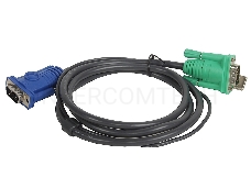 Кабель KVM ATEN 2L-5201U USB(тип А Male)+HDB15(Male) <->  SPHD15(Male) 1,2м., черный.