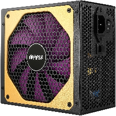 Блок питания для ПК 1000 Ватт/ PSU HIPER HPG-1000FM (1000W 80+Gold, 14cm Fan, 220V input, Efficiency 90%, Modular, Black) BOX