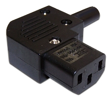 Вилка IEC 60320 C13, 10A, 250V, угловая, разборная, черная