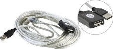 Кабель AM/AF USB2.0 10м Aopen удлинитель активный(с усилителем) USB2.0-repeater, ACU823-10M