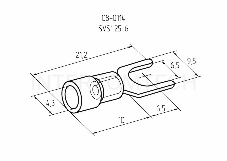 Наконечник вилочный изолированный 6.5 мм 0.5-1.5 мм² (НВи 1.5-6) красный REXANT