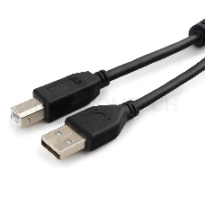 Кабель USB 2.0 Pro Cablexpert CCF2-USB2-AMBM-6, AM/BM, 1.8м, экран, 2феррит.кольца, черный, пакет