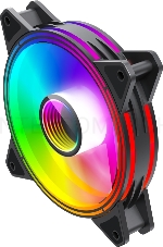 Кулер для корпуса ПК Gamemax FN-12Rainbow-Q-Infinity, 12CM ARGB Rainbow Infinity, Quad-ring, 3pin+4Pin connector