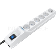 Сетевой фильтр Pilot L GP 6 розеток (5 евро + 1GP) 5 м/ Surge protector Pilot L GP 6 sockets (5 Euro + 1GP) 5 m white