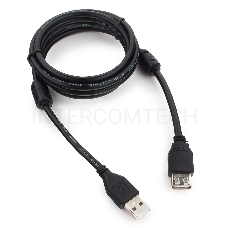 Кабель Cablexpert  USB2.0 Pro CCF2-USB2-AMAF-6, AM/AF, 1.8м, экран, 2феррит.кольца, черный, пакет