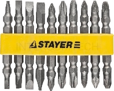 Набор бит STAYER MASTER 2605-H10_z01  двухсторонние в пластиковом держателе Cr-V 10шт