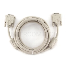 Кабель Кабель DVI-D dual link Gembird, 3.0м, 25M/25M, экран, феррит.кольца, пакет CC-DVI2-10)