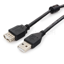 Кабель Cablexpert  USB2.0 Pro CCF2-USB2-AMAF-6, AM/AF, 1.8м, экран, 2феррит.кольца, черный, пакет