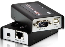 Удлинитель, SVGA+KBD+MOUSE USB ATEN, 100 метр., HD-DB15+USB A-тип/USB B-тип, Female, c KVM-шнуром USB, Б.П. 220> 5V  (CE100-A7-G)