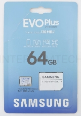 Флеш карта microSDXC 64GB Samsung EVO Plus Memory Card Samsung UHS-I U1 Class 10, Adapter, 130 MB/s, 10000 циклов, - 25°C to 85°C, RTL  Samsung MB-MC64KA