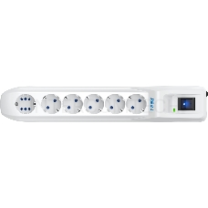 Сетевой фильтр Pilot L GP 6 розеток (5 евро + 1GP) 5 м/ Surge protector Pilot L GP 6 sockets (5 Euro + 1GP) 5 m white