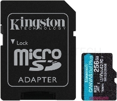 Карта памяти Kingston 256GB microSDXC Canvas Go Plus 170R A2 U3 V30 Card + ADP EAN: 740617301250