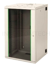 Шкаф коммутационный Lande Proline (LN-PR16U6060-BL-111) настенный 16U 600x600мм пер.дв.стекл задн.дв.стал.лист направл.под закл.гайки 100кг черный 39кг IP20 сталь