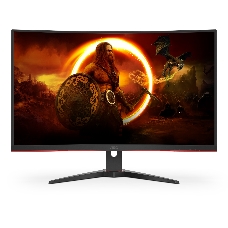 Монитор AOC 31.5 16:9 2560х1440(WQHD) VA, Curved, nonGLARE, 300cd/m2, H178°/V178°, 3000:1, 80M:1, 16.7M, 1ms, VGA, 2xHDMI, DP, Height adj, Pivot, Tilt, Swivel, 3Y, Black