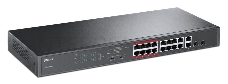 Коммутатор TP-LINK TL-SL1218MP Неуправляемый коммутатор PoE на 16 портов 10/100 Мбит/с и 2 гигабитных порта