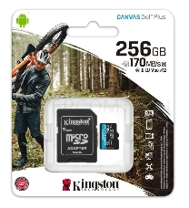 Карта памяти Kingston 256GB microSDXC Canvas Go Plus 170R A2 U3 V30 Card + ADP EAN: 740617301250