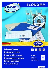 Этикетки Europe100 ELA002-100 ELA002 A4 48.5x25.4мм 40шт на листе/70г/м2/100л./белый матовое самоклей. универсальная
