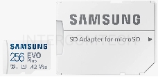 Флеш карта microSDXC 256GB Samsung  Class 10, A2, V30, UHS-I (U3), R 130 МБ/с, <MB-MC256KA/APC> адаптер на SD