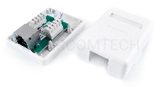 Розетка компьютерная Hyperline SB1-1-8P8C-C6-SH-WH RJ-45(8P8C), категория 6, экранированная, одинарная, внешняя, Dual IDC
