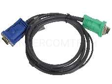 Кабель KVM ATEN 2L-5201U USB(тип А Male)+HDB15(Male) <->  SPHD15(Male) 1,2м., черный.