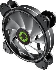 Кулер для корпуса ПК Gamemax FN-12Rainbow-D, 12CM ARGB Rainbow Fan, Dual rings+centre ARGB LEDs, 3pin+4Pin connector