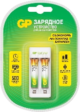 Зарядное устройство GP Rechargeable E211/75AAAHCCS-2CR1 AA/AAA NiMH 750mAh (2шт) блистер