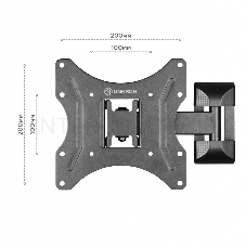 Кронштейн ONKRON M2 для телевизора 26-65 наклонно-поворотный, чёрный