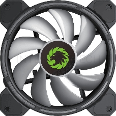 Кулер для корпуса ПК Gamemax FN-12Rainbow-D, 12CM ARGB Rainbow Fan, Dual rings+centre ARGB LEDs, 3pin+4Pin connector