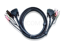 Кабель KVM USB(тип А Male)+DVI-D(Male)2хАудио(Male) (-) USB(тип B Male)+DVI-D(Male)+2хАудио(Male) 2м., черный. CABLE DVI/USB B/MC.SP-DVI/USB A  2M