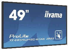 Монитор 49 Iiyama TF4939UHSC-B1AG LCD 124,5 cm (49) [16:9] 3840x2160(UHD 4K) IPS, nonGLARE, Да, 500cd/m2, H178°/V178°, 1100:1, 16.7M, 8ms, VGA, DVI, 2xHDMI, DP, Speakers, Open frame, 3Y, Black