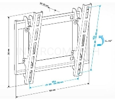 Кронштейн для телевизора Holder LCD-T2609 черный 22-47 макс.40кг настенный наклон