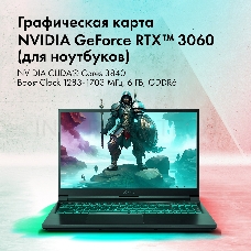 Ноутбук GMNG Skill 15.6 IPS FHD 144Hz/Intel Core i5 12450H/16Gb/SSD512Gb/NVIDIA RTX 3060/noOS/black