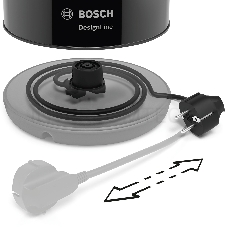 Чайник электрический Bosch TWK3P423 1.7л. 2400Вт черный (корпус: нержавеющая сталь)