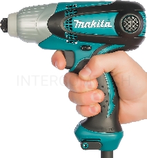 Дрель-шуруповерт Makita TD0101F Шуруповерт уд,{230Вт,0-3200у\м,6-ти гран 6.35,100Нм,0.99кг,кор,M4-M14,бита Philips,подсветка}