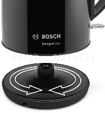 Чайник электрический Bosch TWK3P423 1.7л. 2400Вт черный (корпус: нержавеющая сталь)