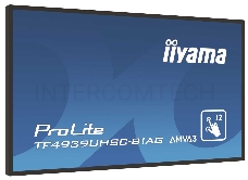 Монитор 49 Iiyama TF4939UHSC-B1AG LCD 124,5 cm (49) [16:9] 3840x2160(UHD 4K) IPS, nonGLARE, Да, 500cd/m2, H178°/V178°, 1100:1, 16.7M, 8ms, VGA, DVI, 2xHDMI, DP, Speakers, Open frame, 3Y, Black